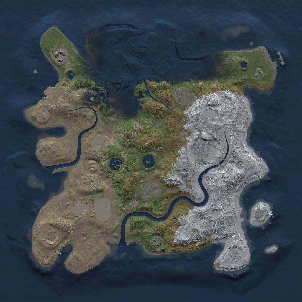 Rust Map: Procedural Map, Size: 3500, Seed: 265489, 15 Monuments