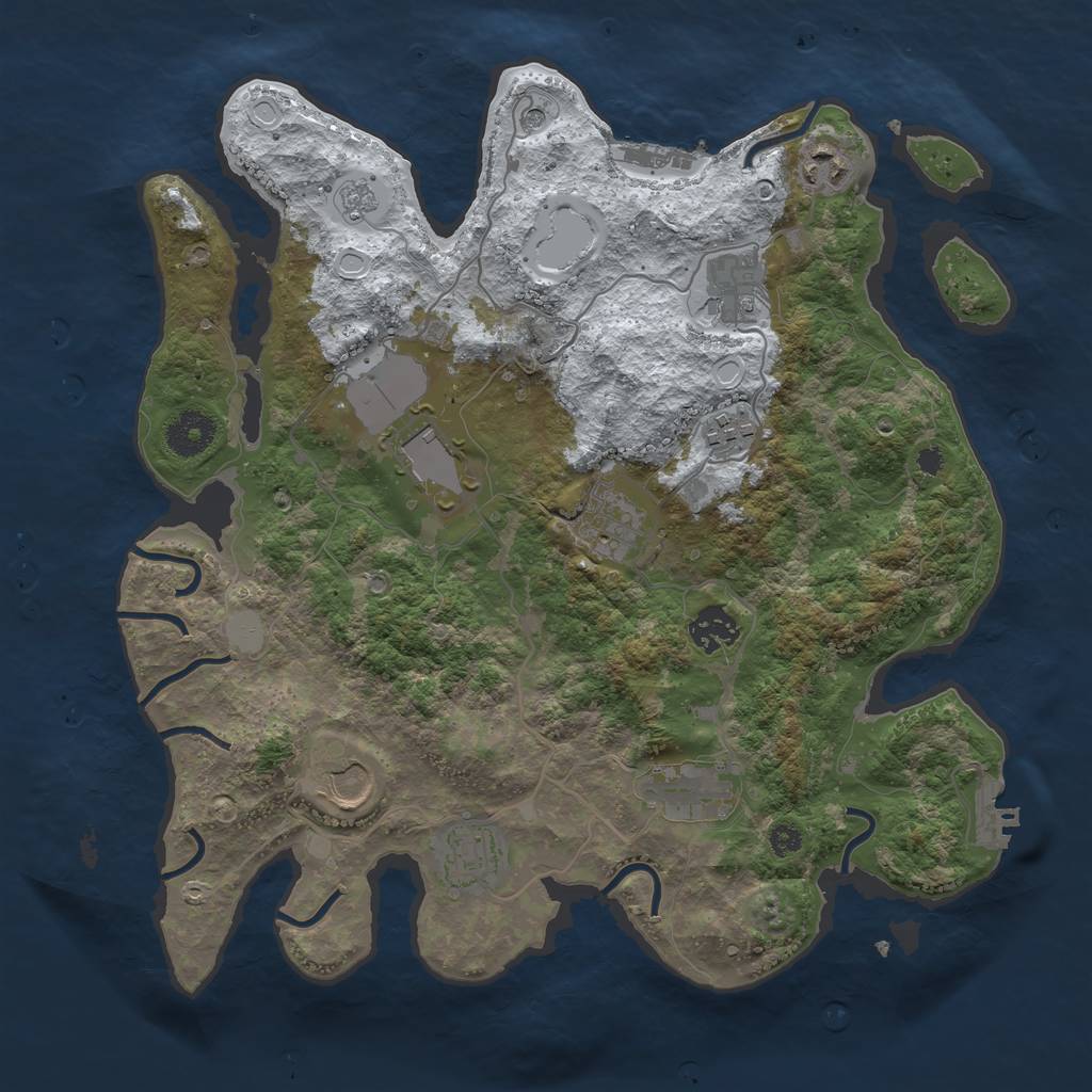 Rust Map: Procedural Map, Size: 3500, Seed: 112665983, 18 Monuments