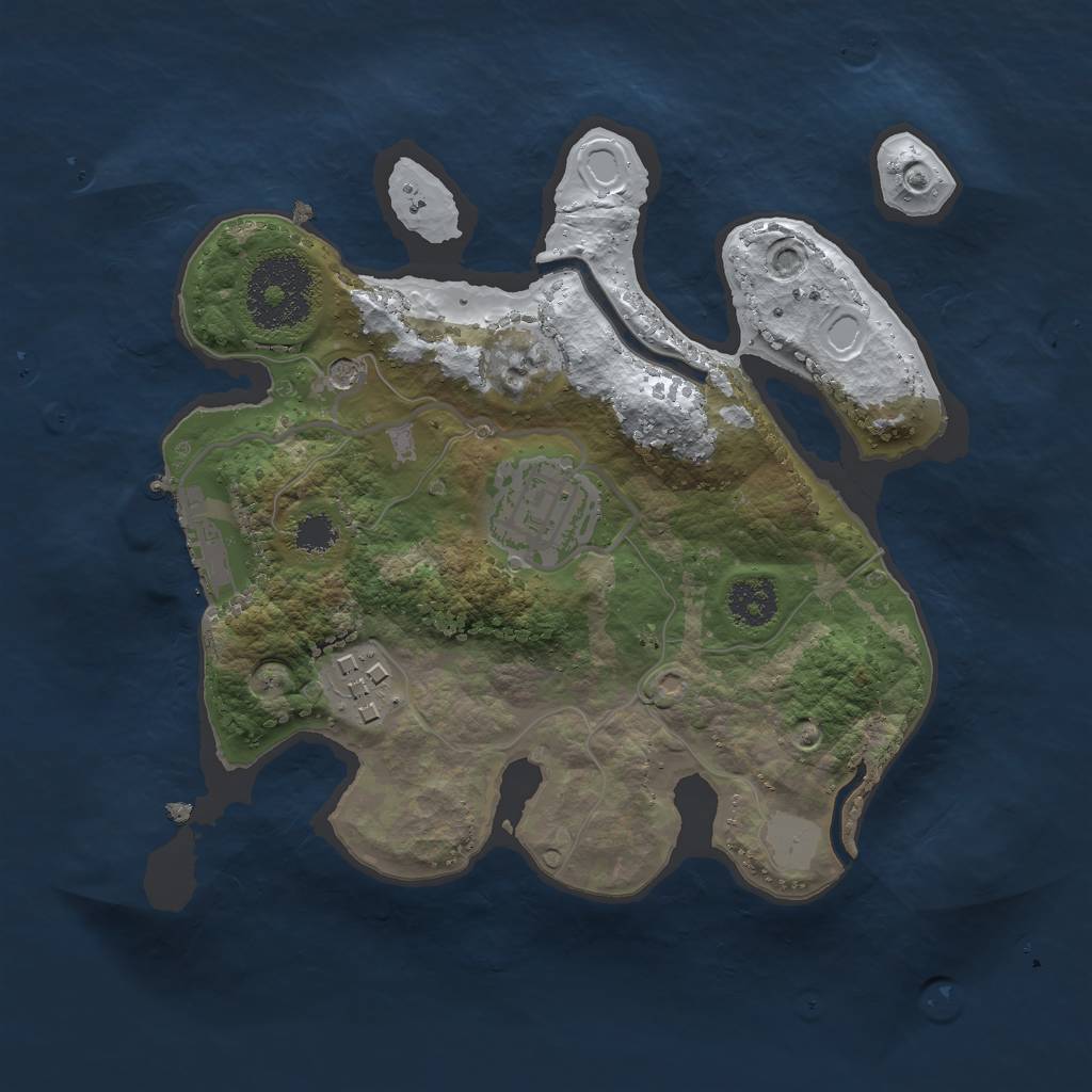 Rust Map: Procedural Map, Size: 2300, Seed: 133376, 9 Monuments