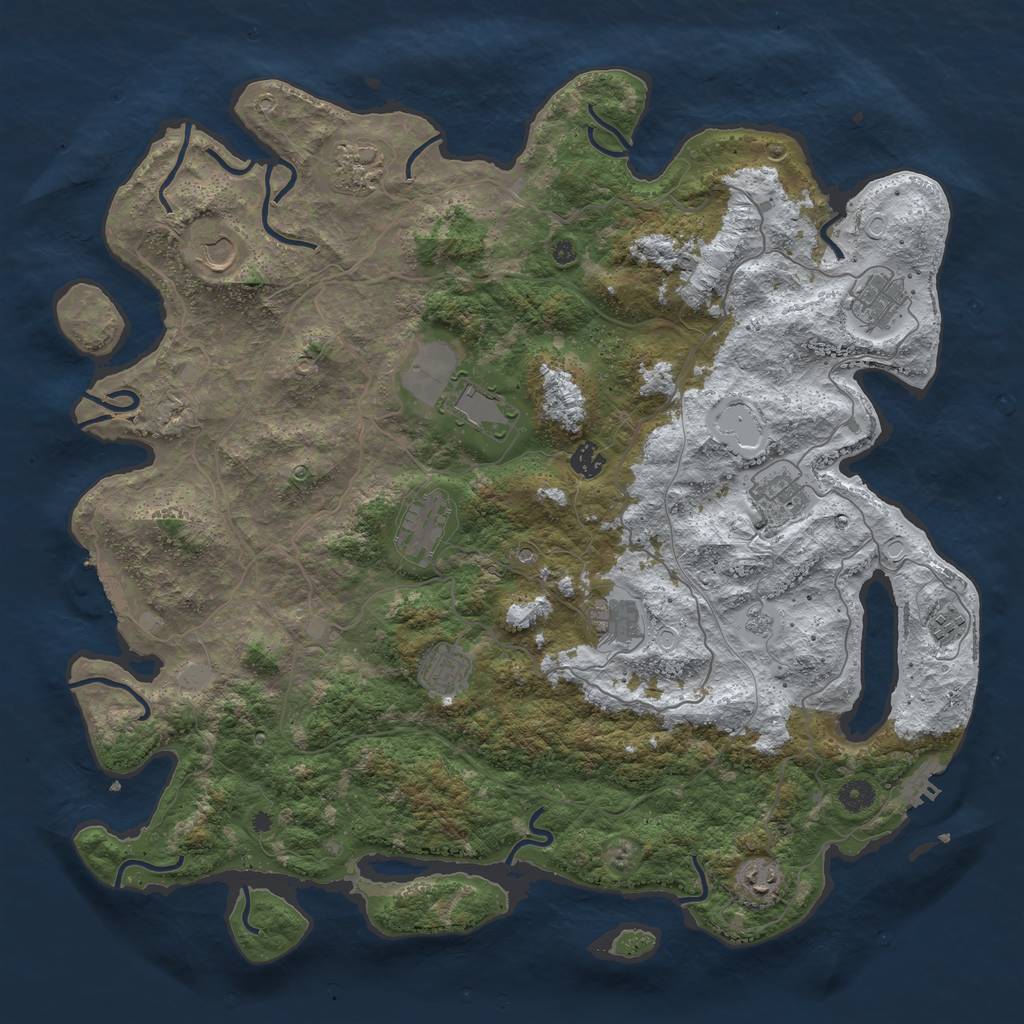 Rust Map: Procedural Map, Size: 4500, Seed: 234644, 20 Monuments