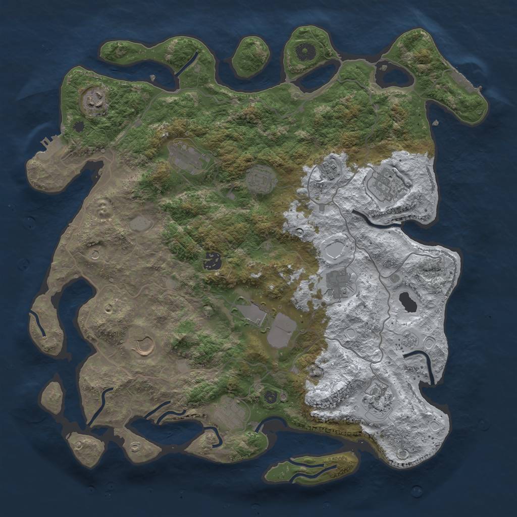 Rust Map: Procedural Map, Size: 4050, Seed: 1641649952, 20 Monuments