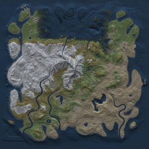Thumbnail Rust Map: Procedural Map, Size: 5000, Seed: 19771985, 17 Monuments