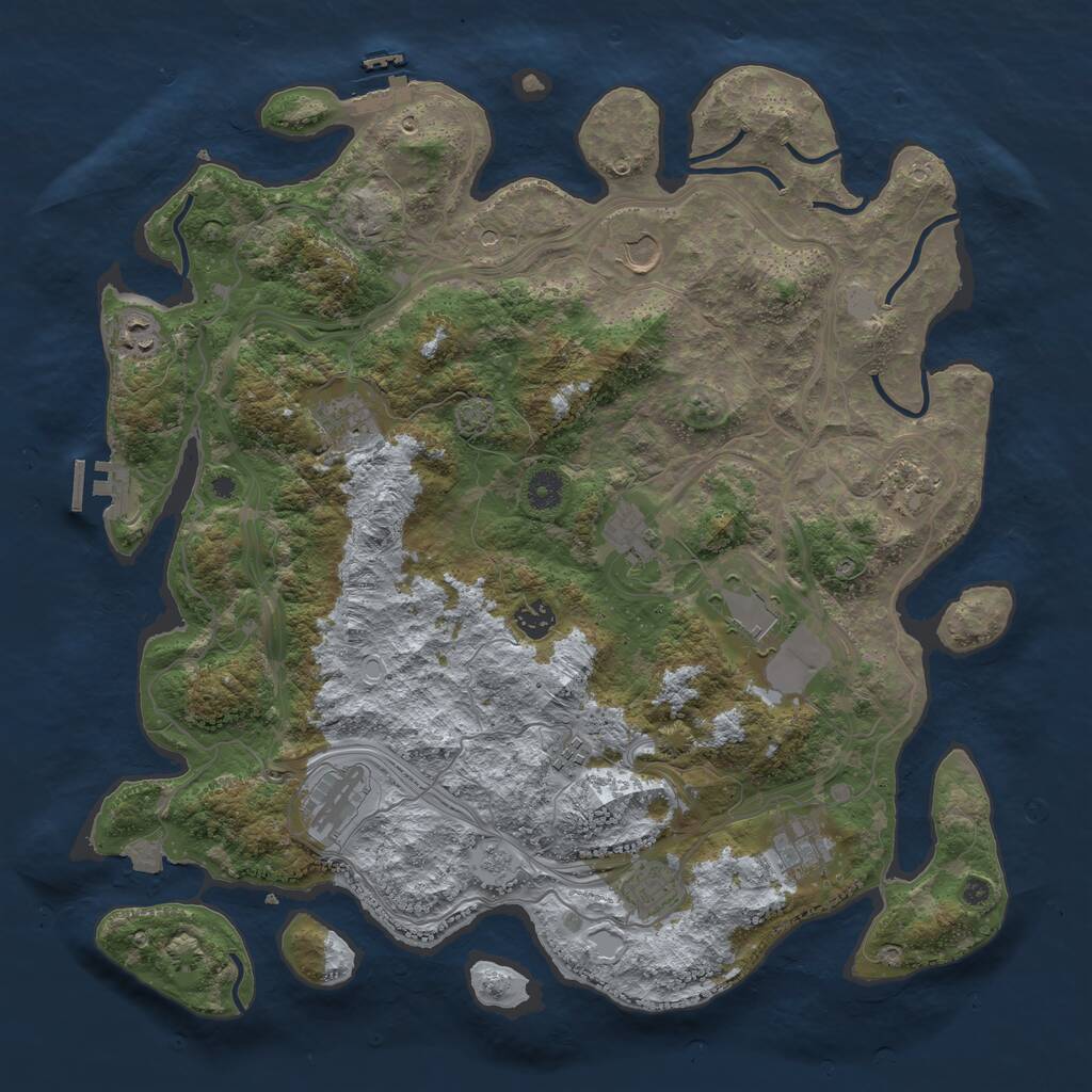 Rust Map: Procedural Map, Size: 4250, Seed: 83226635, 17 Monuments