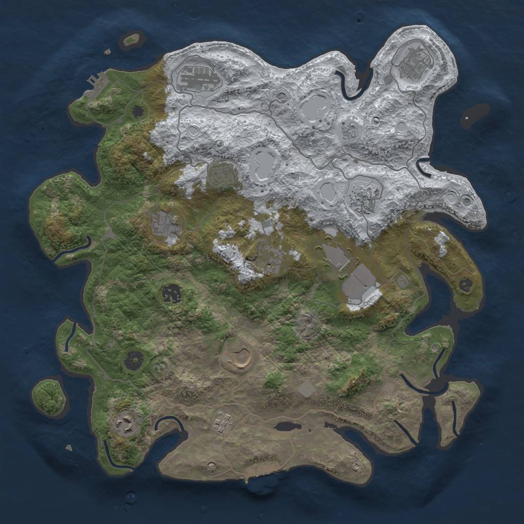 Rust Map: Procedural Map, Size: 4000, Seed: 6078302, 20 Monuments