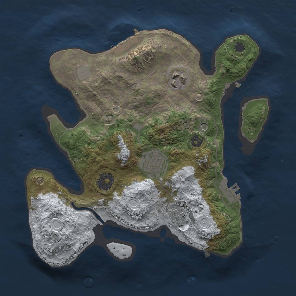 Rust Map: Procedural Map, Size: 2500, Seed: 650164, 11 Monuments
