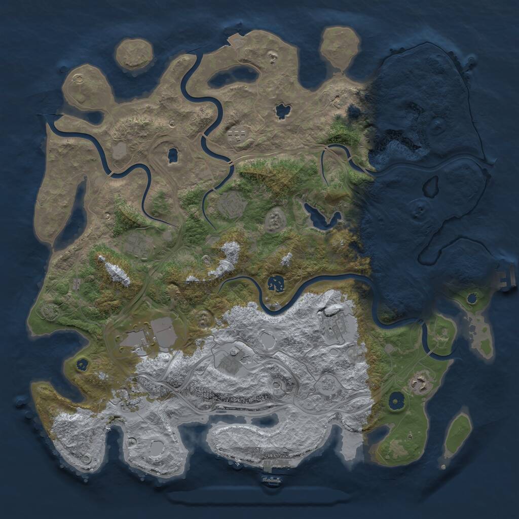 Rust Map: Procedural Map, Size: 4500, Seed: 3452, 15 Monuments
