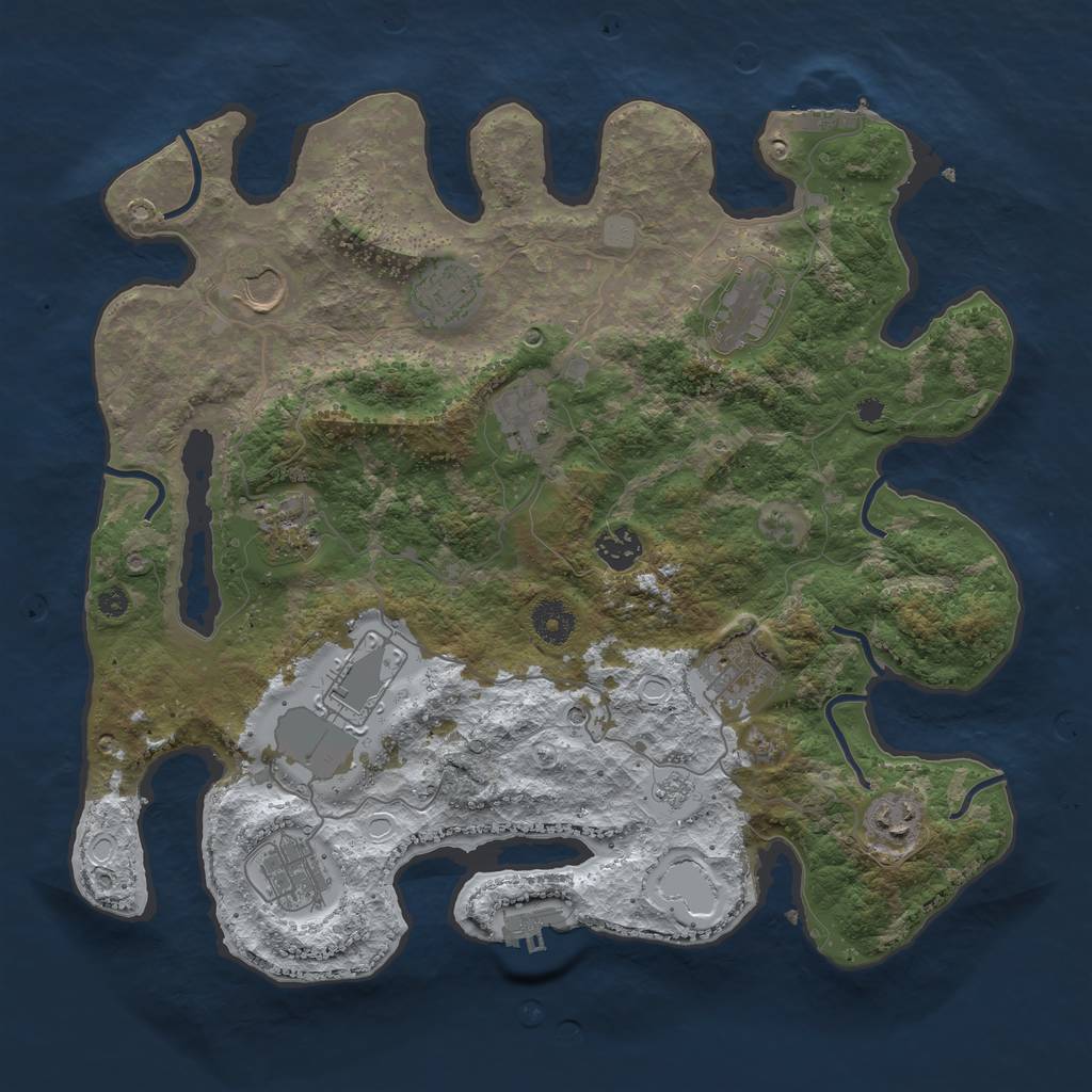 Rust Map: Procedural Map, Size: 3750, Seed: 457169796, 19 Monuments