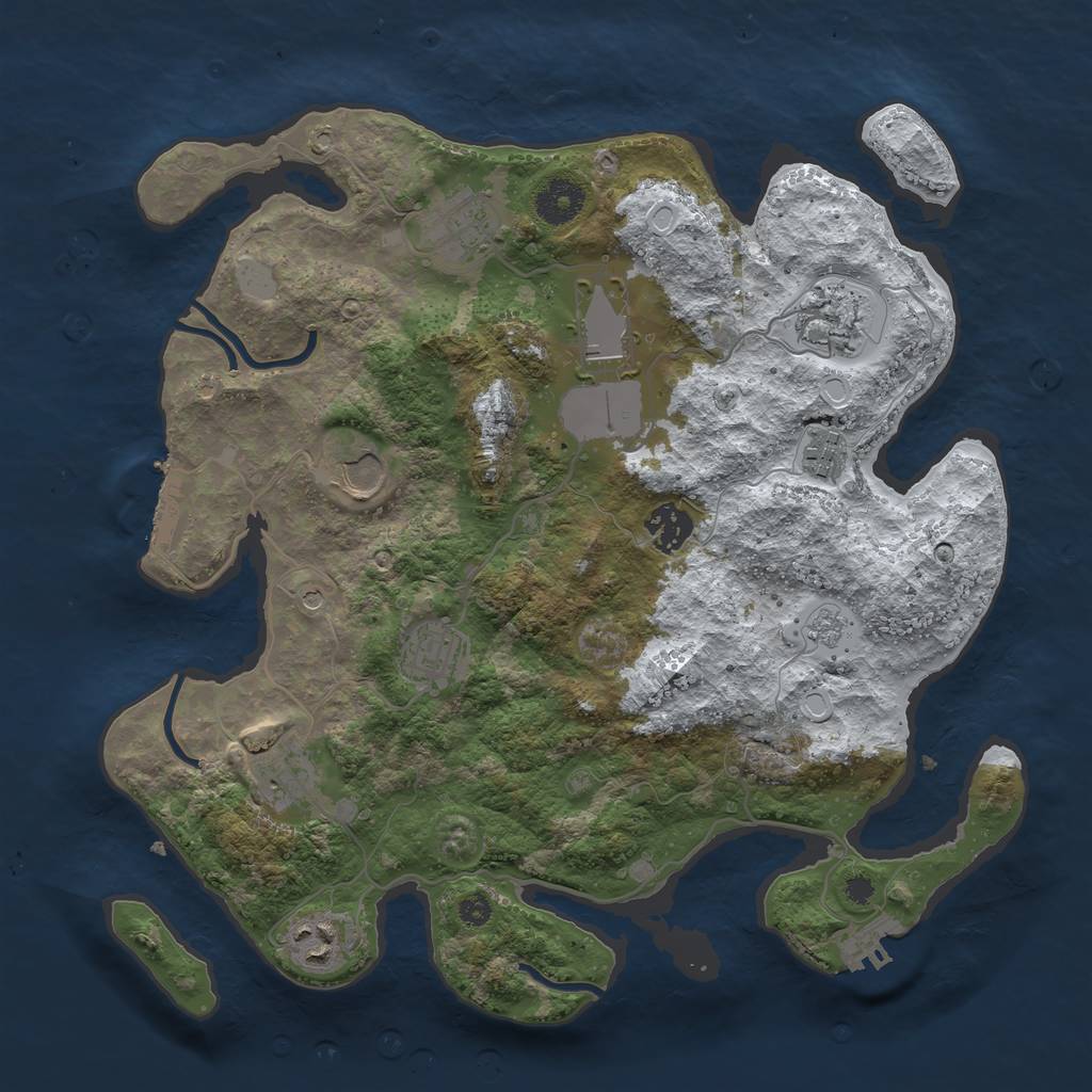 Rust Map: Procedural Map, Size: 3500, Seed: 473455214, 18 Monuments