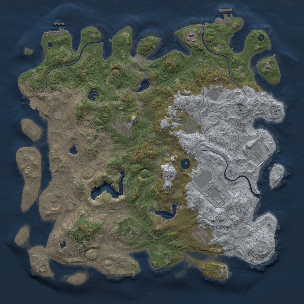 Rust Map: Procedural Map, Size: 4500, Seed: 5206059, 17 Monuments