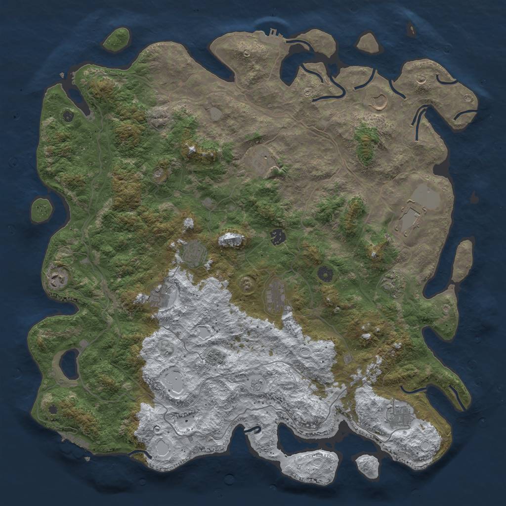 Rust Map: Procedural Map, Size: 4800, Seed: 22485745, 20 Monuments