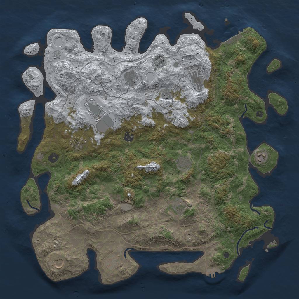 Rust Map: Procedural Map, Size: 4500, Seed: 5618245, 20 Monuments