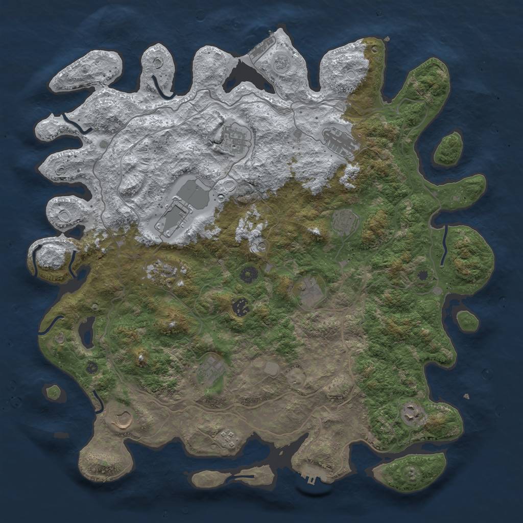 Rust Map: Procedural Map, Size: 4500, Seed: 3269989, 20 Monuments