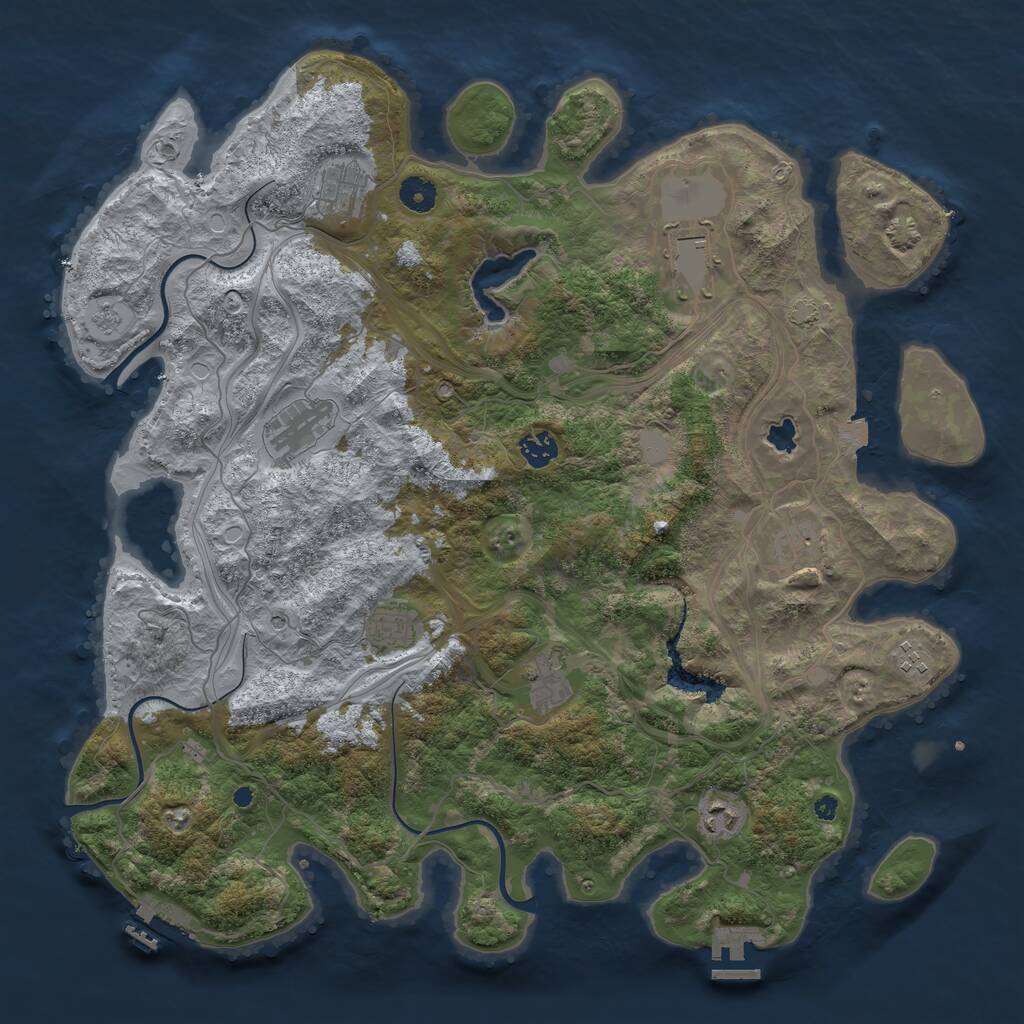 Rust Map: Procedural Map, Size: 4250, Seed: 4091975, 15 Monuments