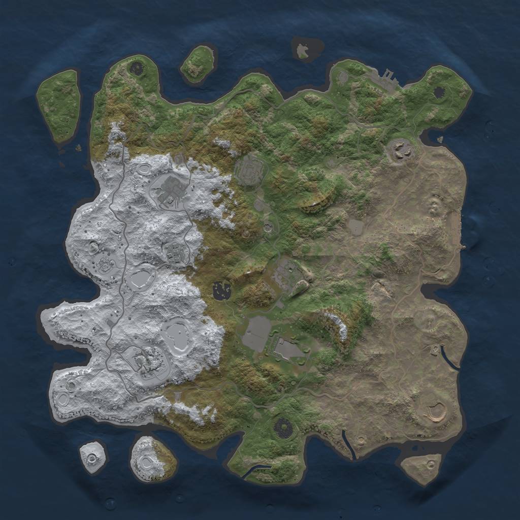 Rust Map: Procedural Map, Size: 4000, Seed: 187459, 18 Monuments