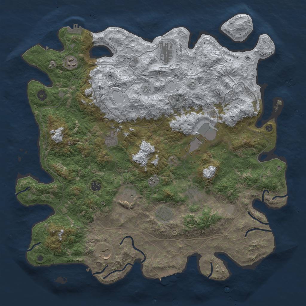 Rust Map: Procedural Map, Size: 4500, Seed: 1123130, 19 Monuments