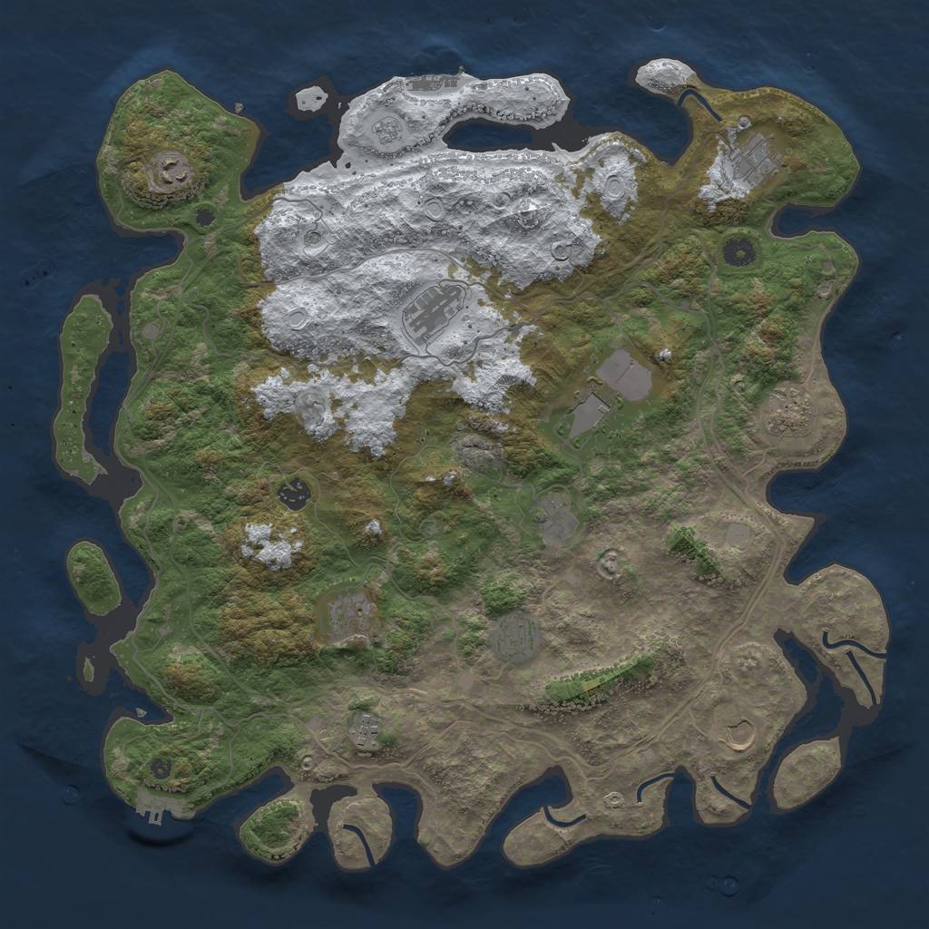 Rust Map: Procedural Map, Size: 4500, Seed: 4979225, 20 Monuments
