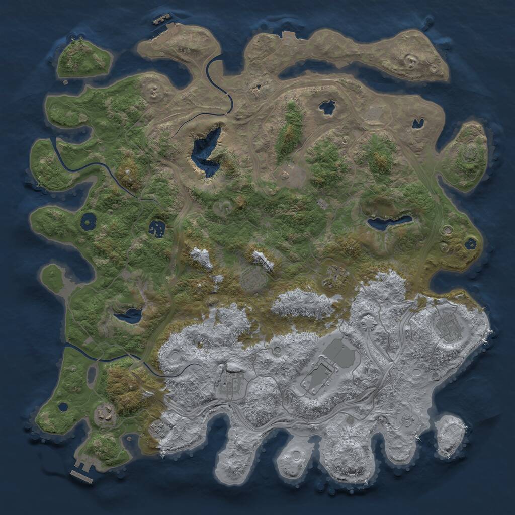 Rust Map: Procedural Map, Size: 4500, Seed: 4500566, 15 Monuments