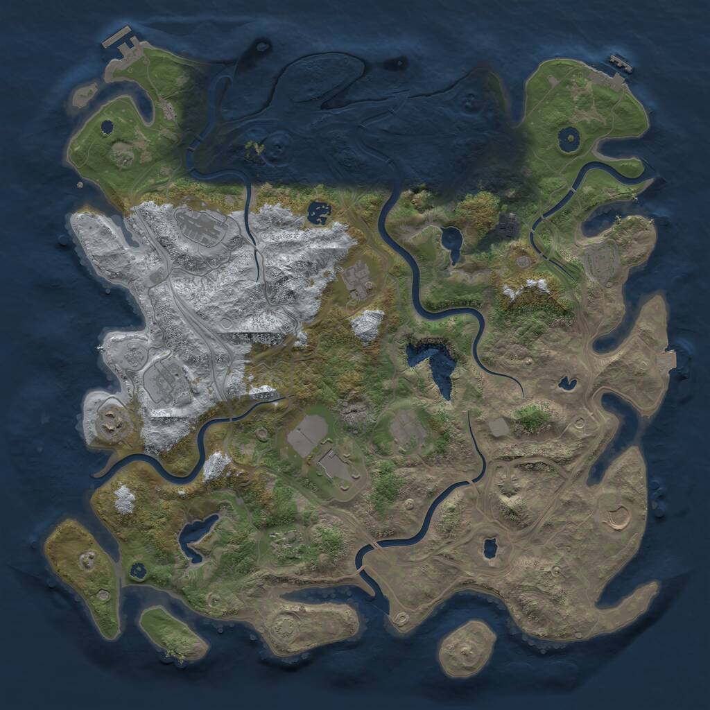 Rust Map: Procedural Map, Size: 4500, Seed: 2454139, 17 Monuments
