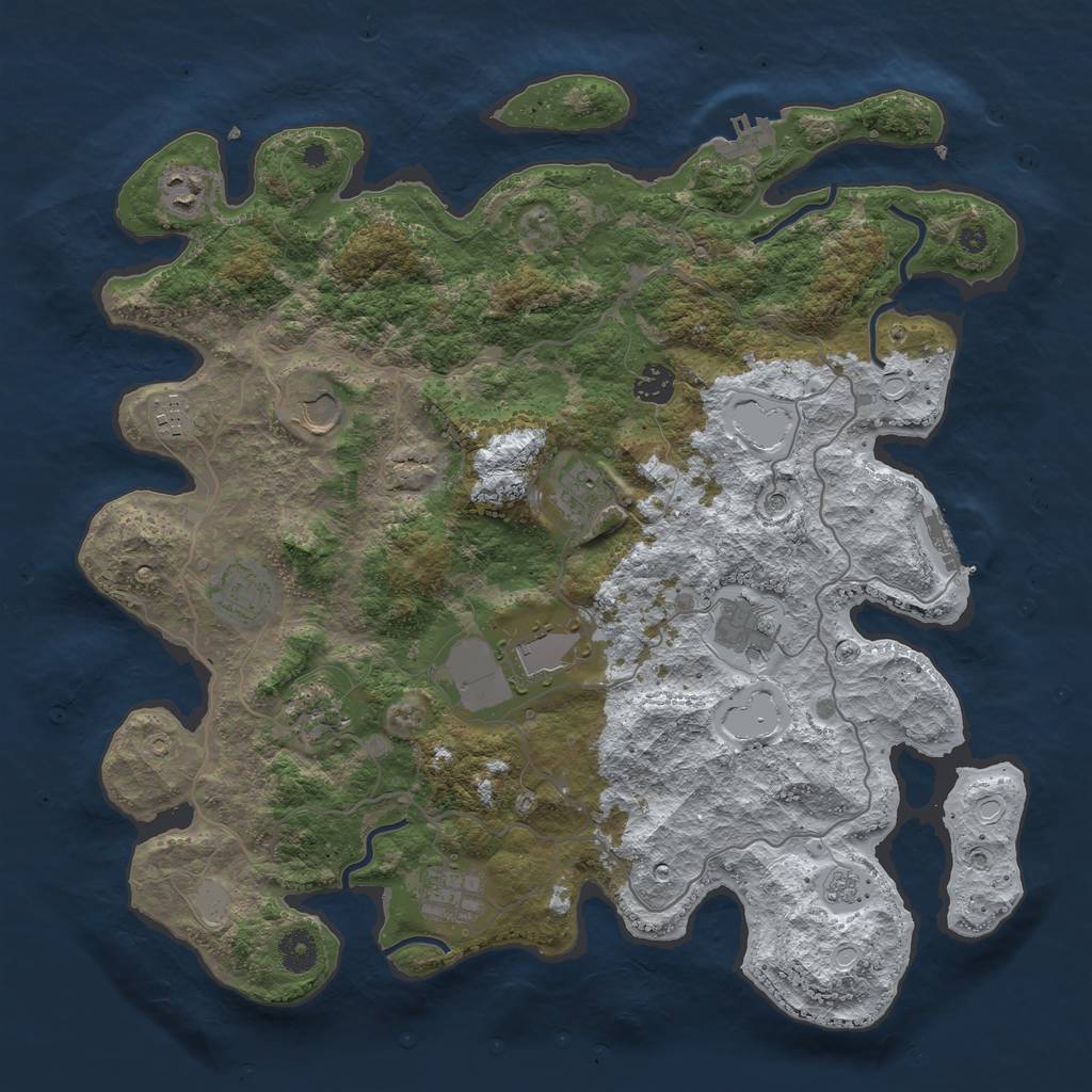 Rust Map: Procedural Map, Size: 4000, Seed: 143897562, 19 Monuments
