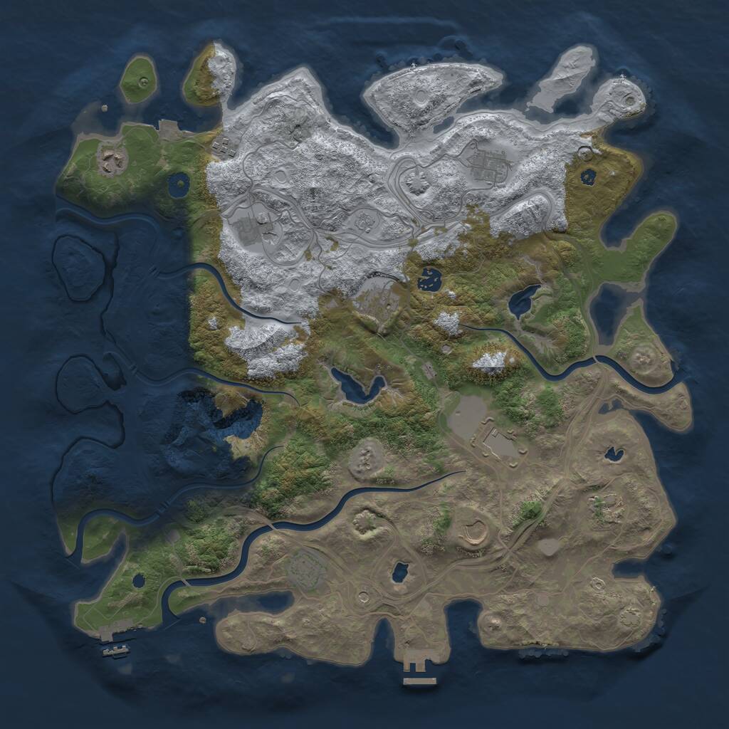 Rust Map: Procedural Map, Size: 4500, Seed: 2848106, 16 Monuments