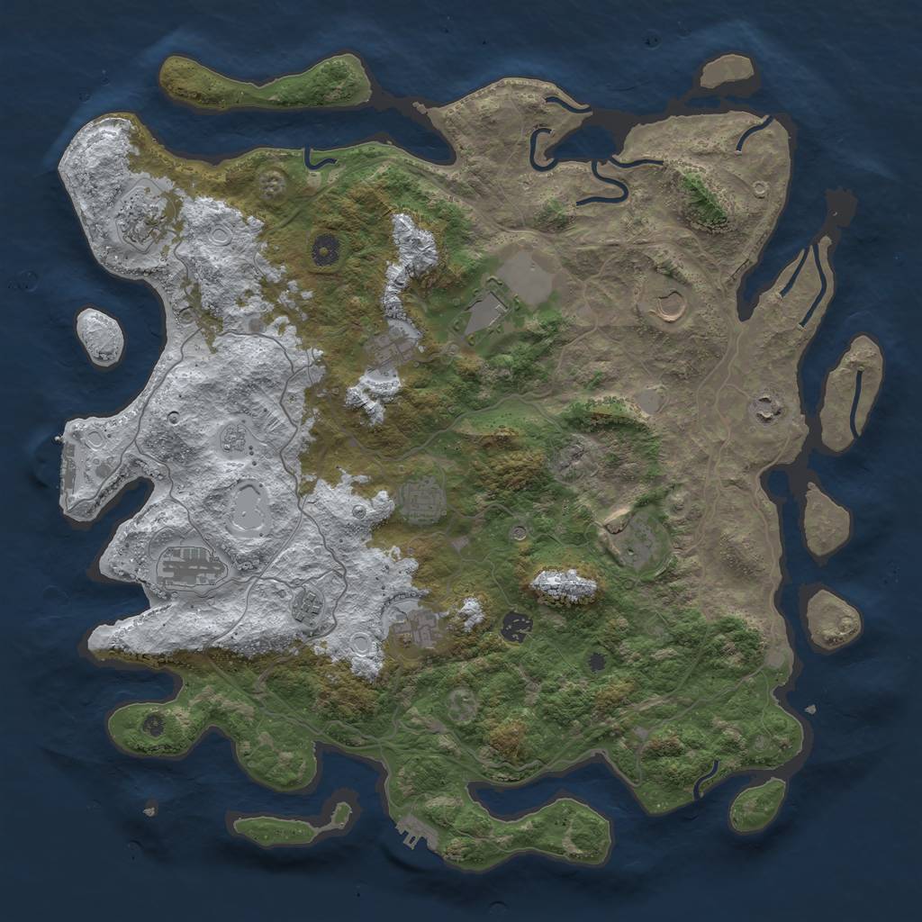 Rust Map: Procedural Map, Size: 4500, Seed: 1081668, 20 Monuments