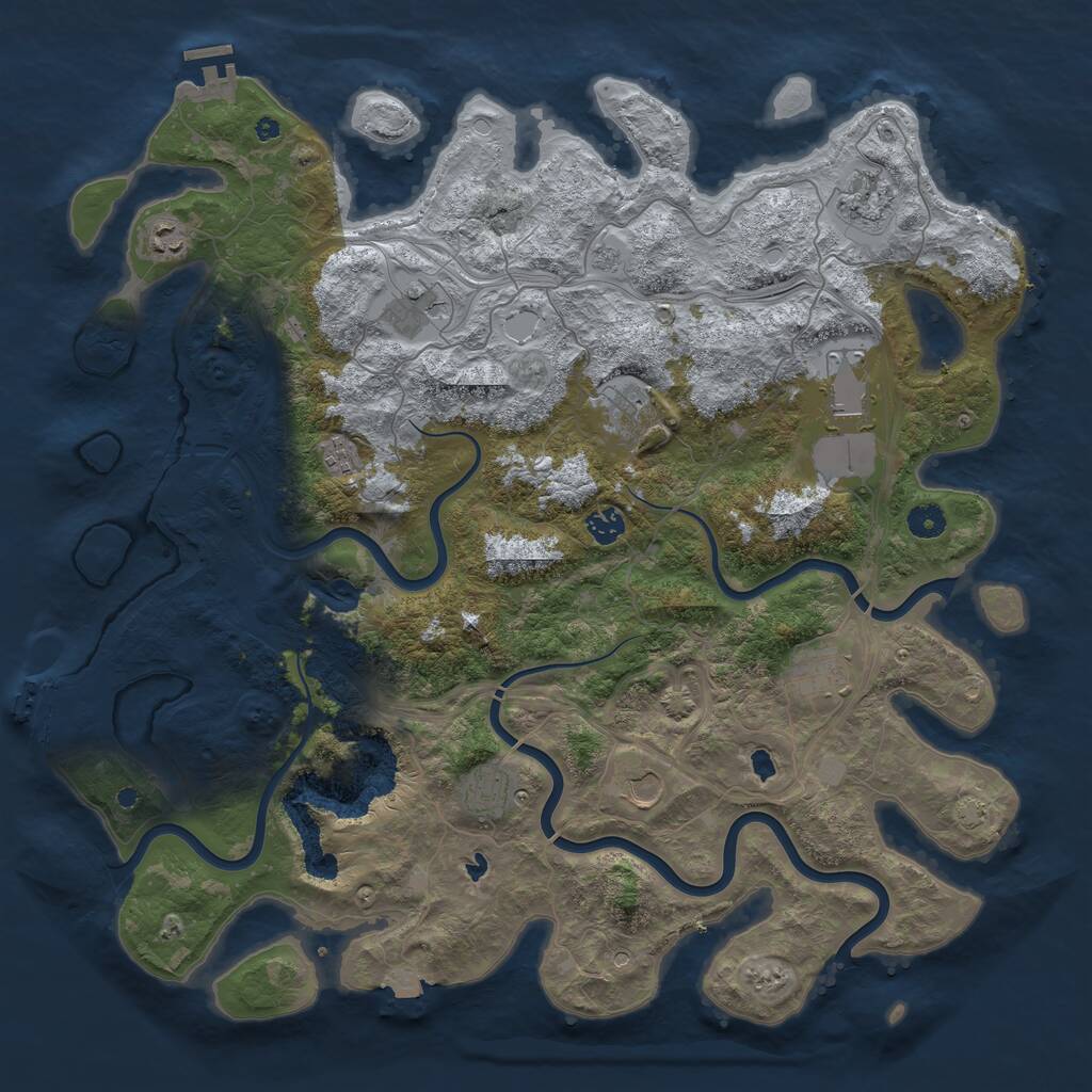 Rust Map: Procedural Map, Size: 4500, Seed: 1303978, 16 Monuments