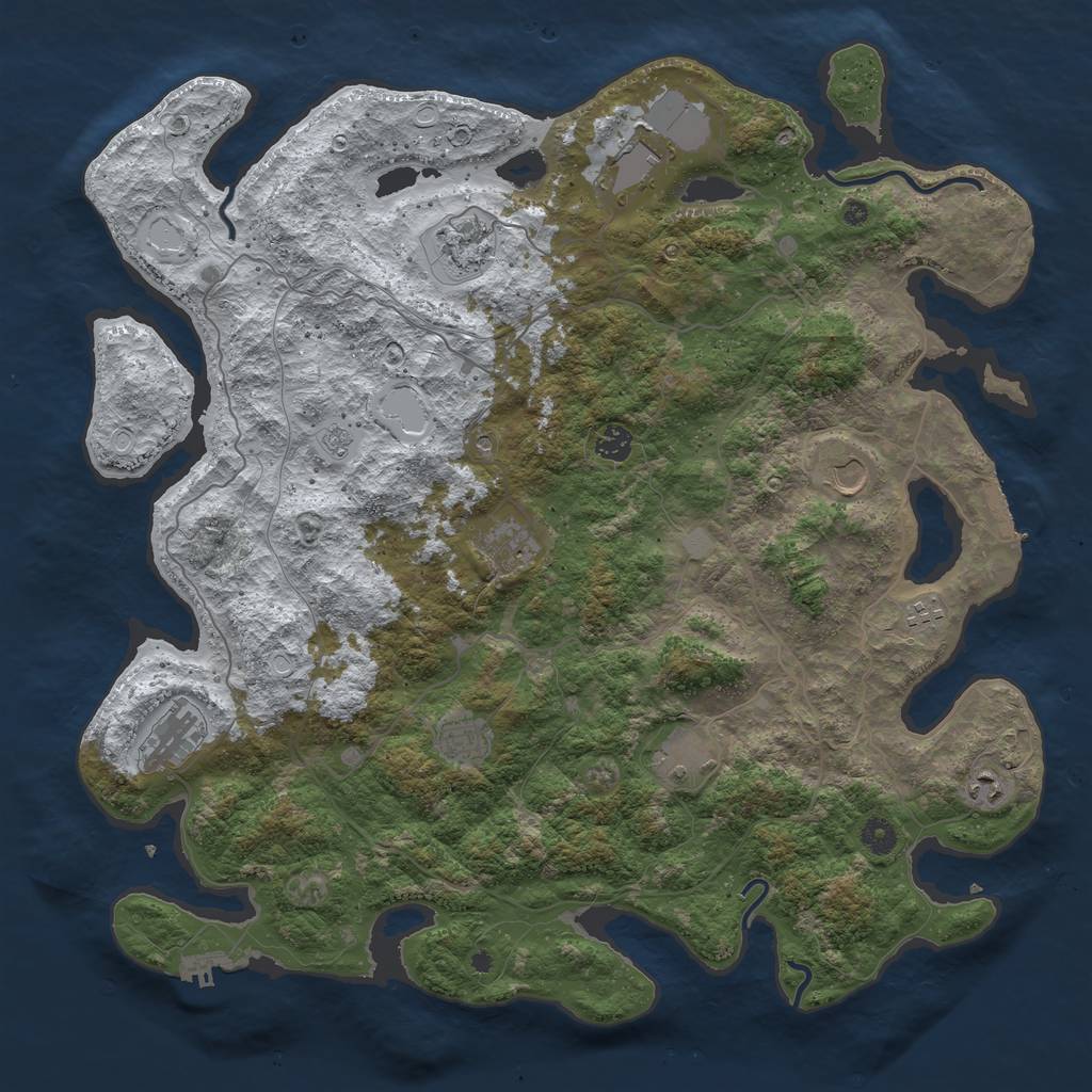 Rust Map: Procedural Map, Size: 4500, Seed: 5254016, 19 Monuments