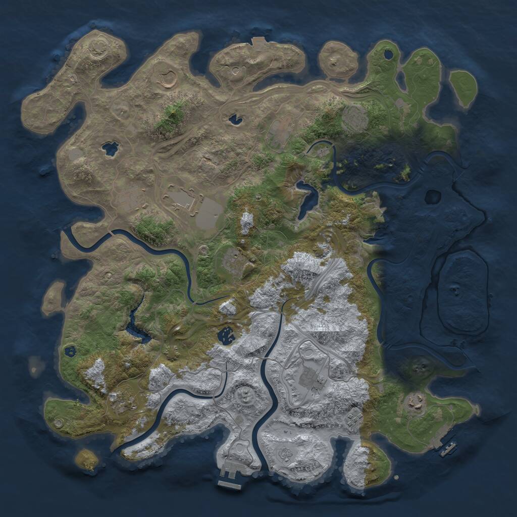 Rust Map: Procedural Map, Size: 4500, Seed: 6392075, 17 Monuments