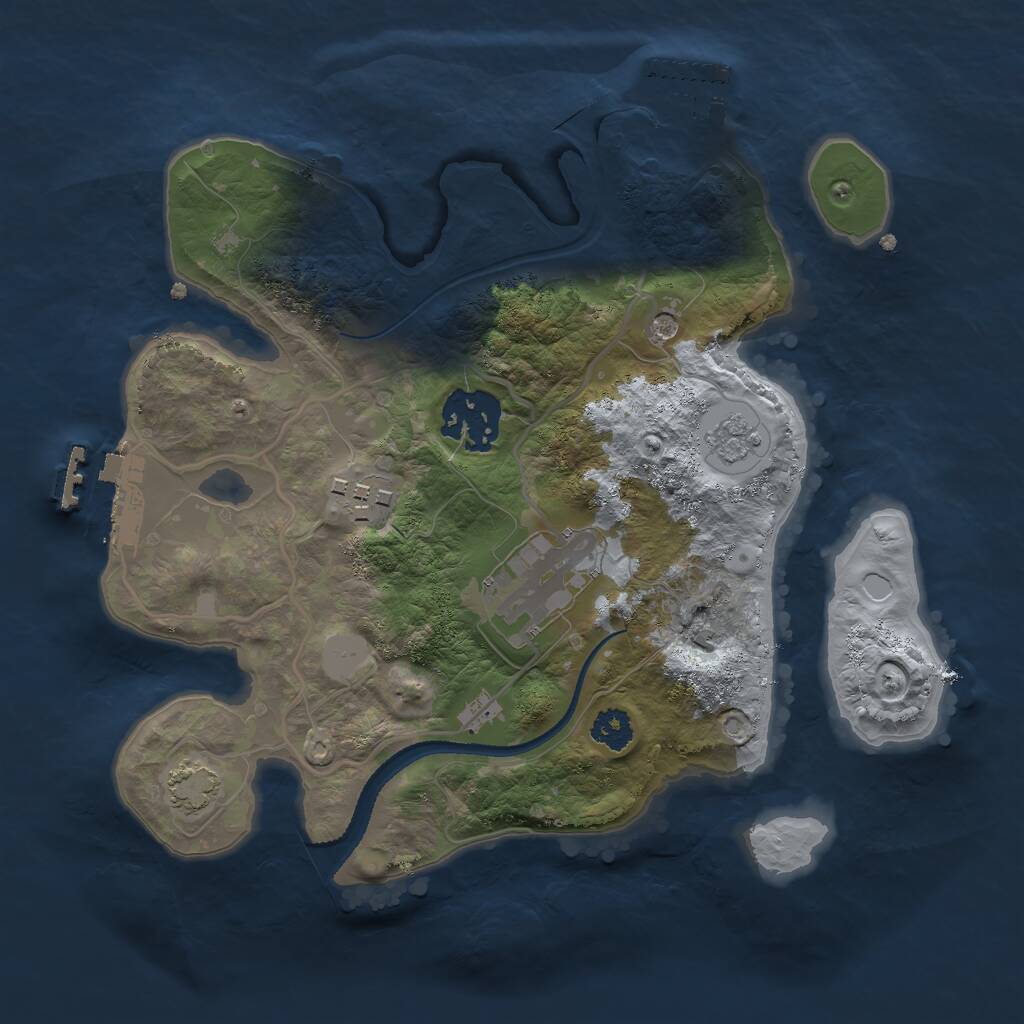 Rust Map: Procedural Map, Size: 2500, Seed: 41841846, 9 Monuments