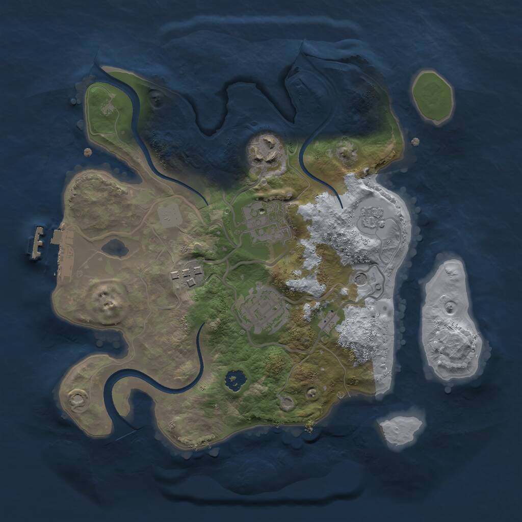 Rust Map: Procedural Map, Size: 2500, Seed: 41841846, 8 Monuments