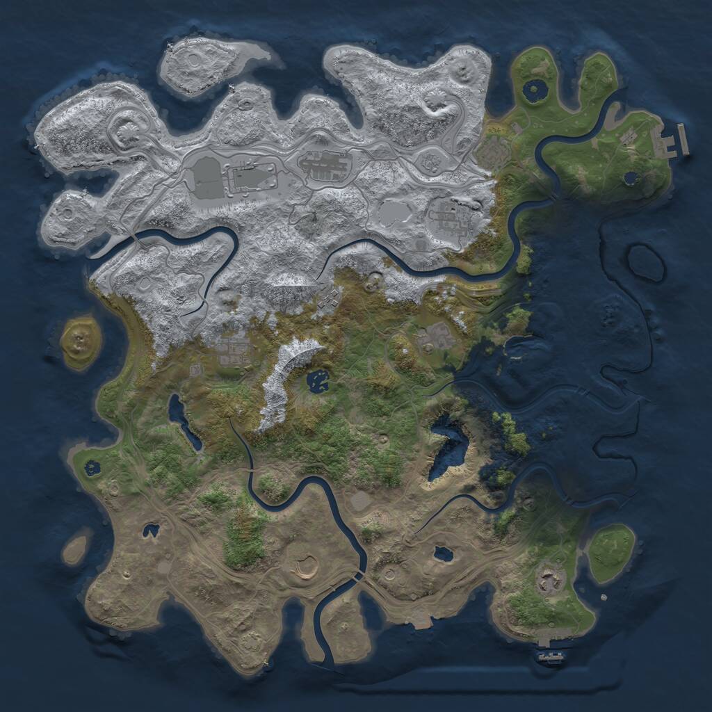 Rust Map: Procedural Map, Size: 4500, Seed: 4521240, 16 Monuments
