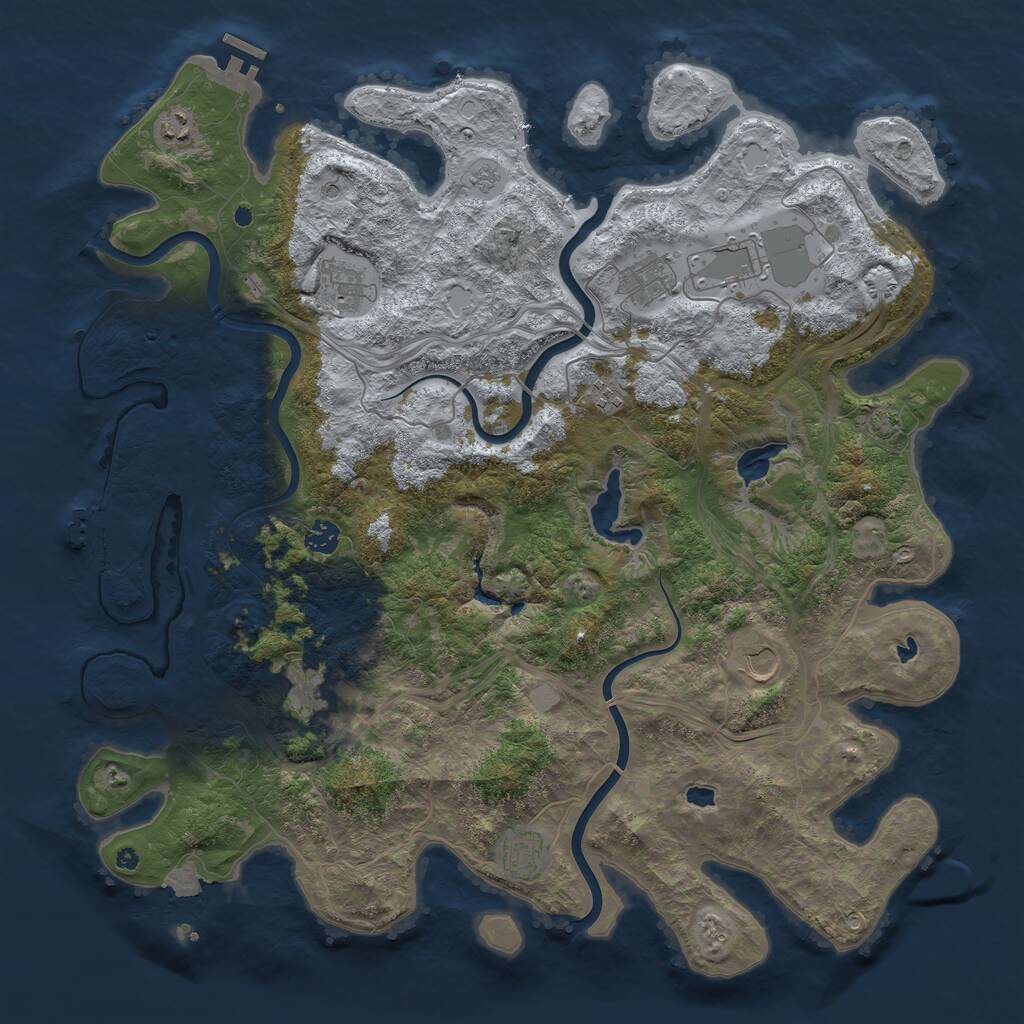 Rust Map: Procedural Map, Size: 4500, Seed: 6394170, 15 Monuments