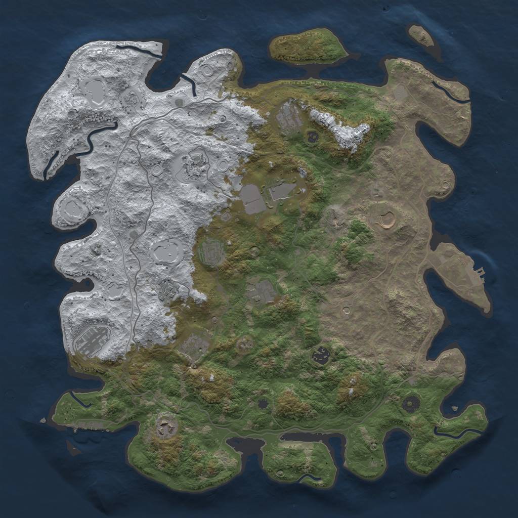 Rust Map: Procedural Map, Size: 4500, Seed: 269826, 20 Monuments