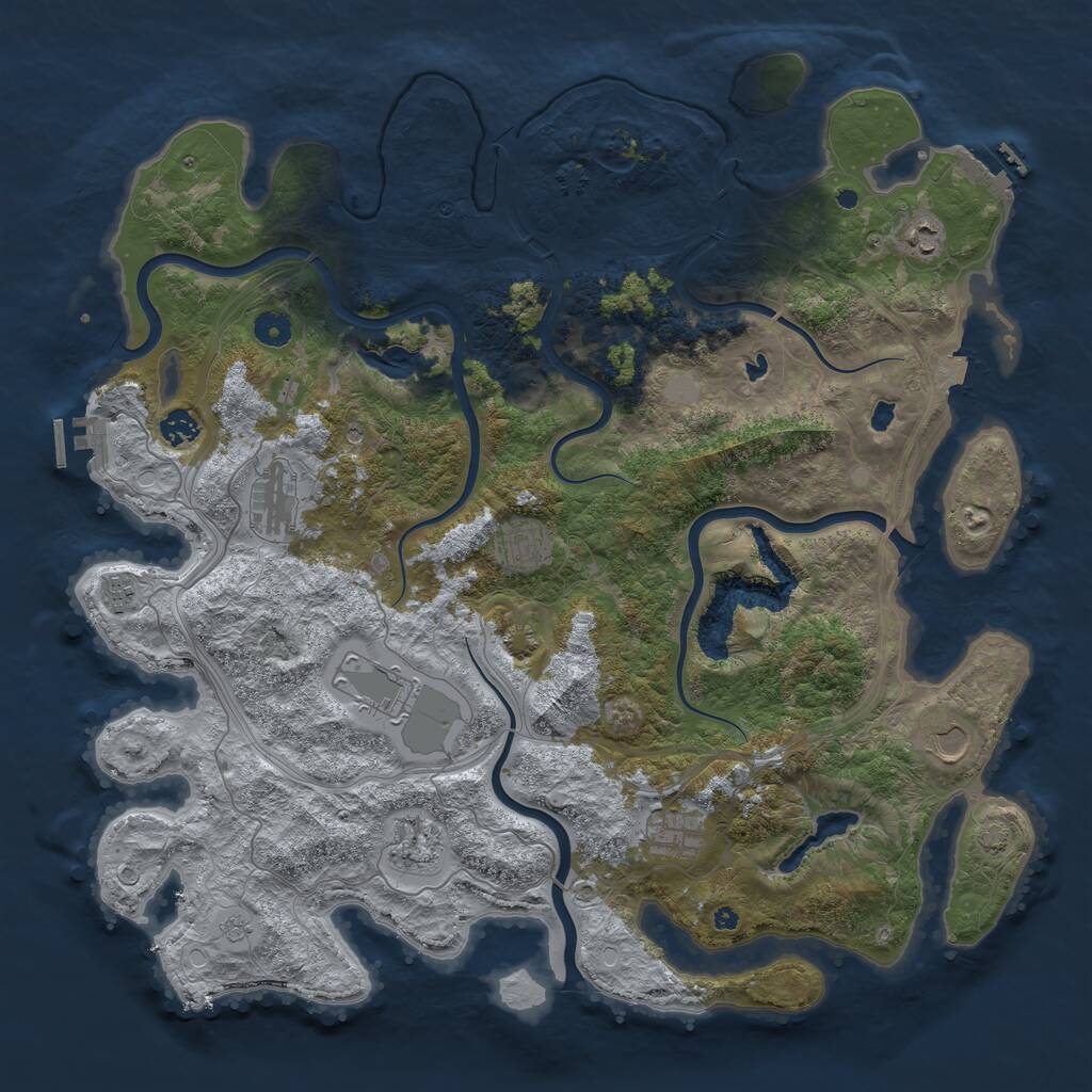 Rust Map: Procedural Map, Size: 4500, Seed: 1354086, 15 Monuments