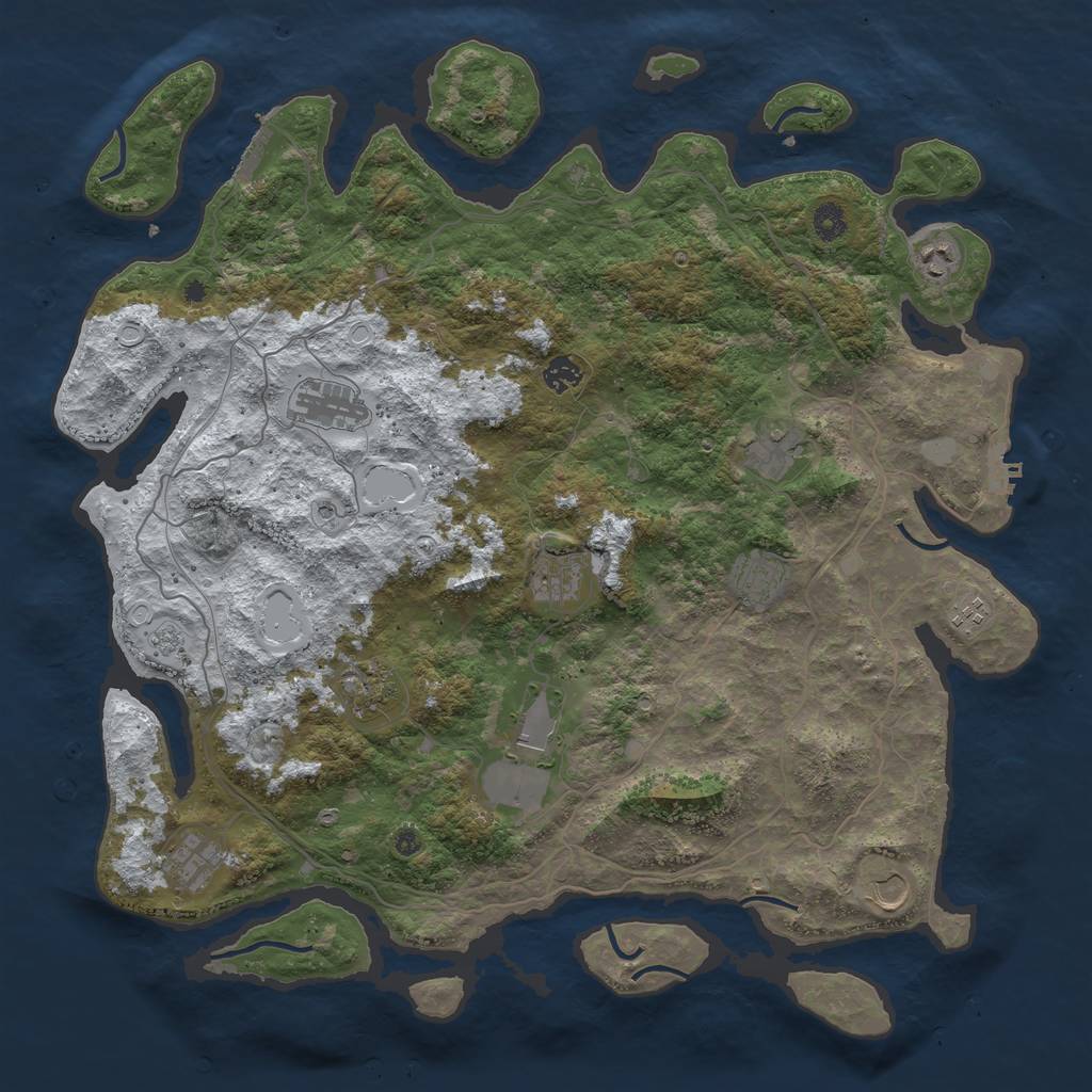 Rust Map: Procedural Map, Size: 4500, Seed: 2058968, 20 Monuments