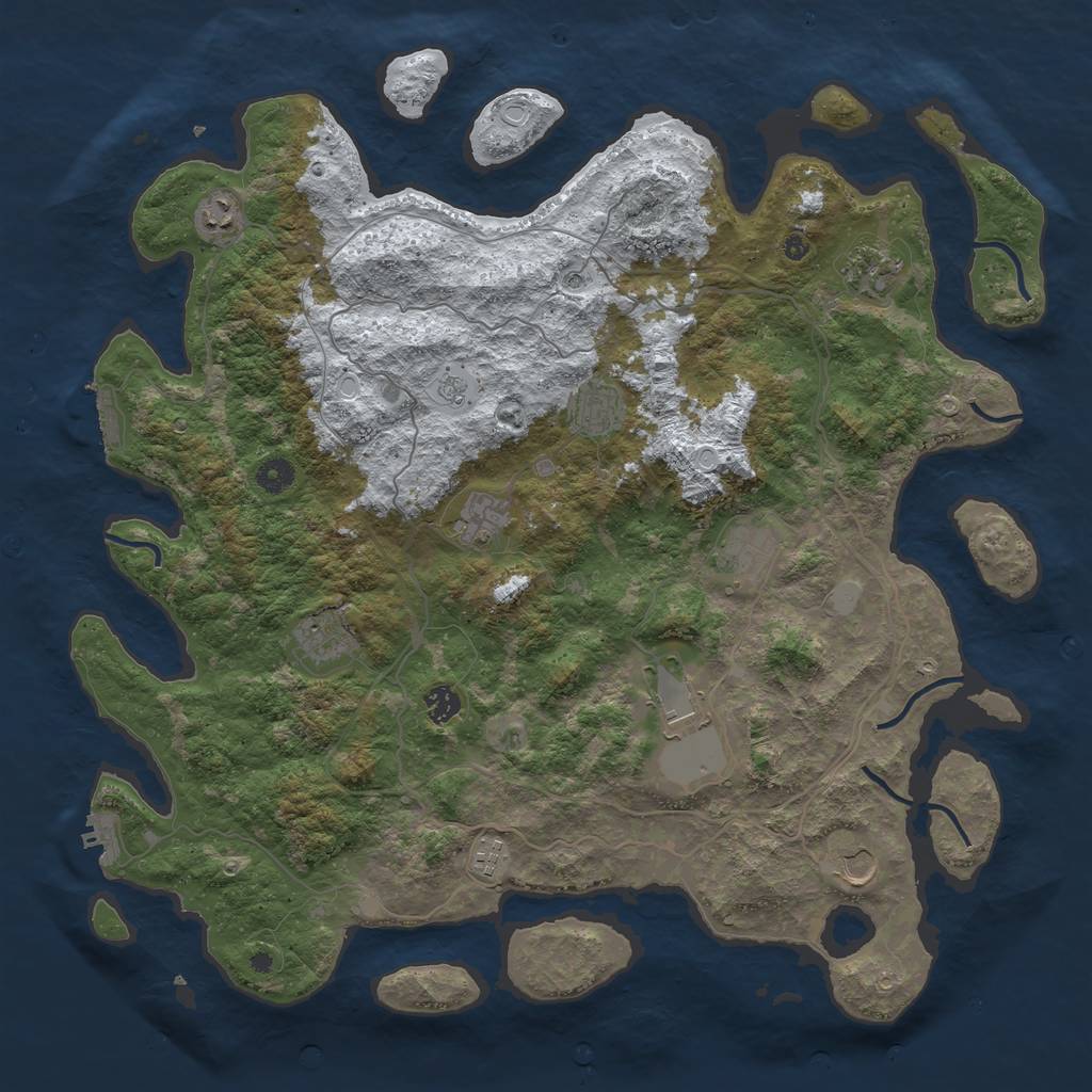 Rust Map: Procedural Map, Size: 4500, Seed: 4164264, 19 Monuments