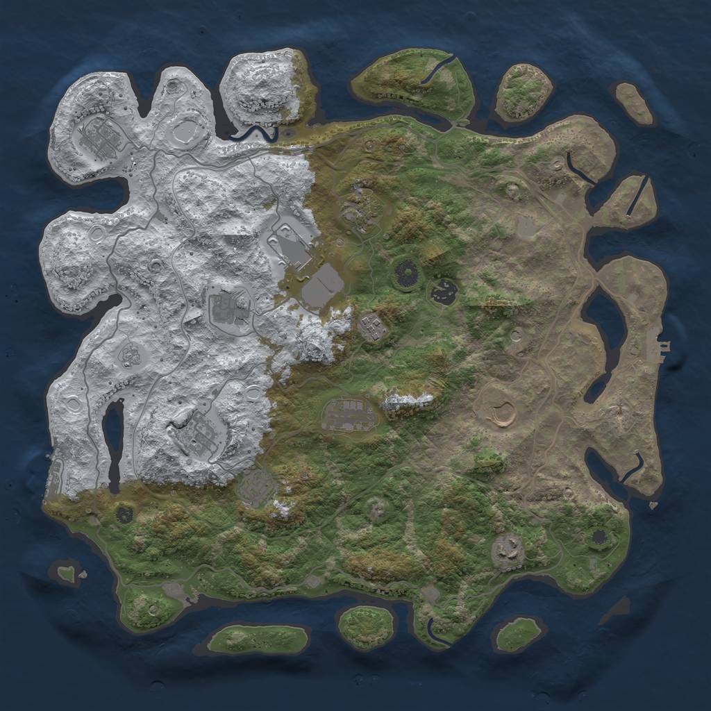 Rust Map: Procedural Map, Size: 4250, Seed: 80000, 20 Monuments