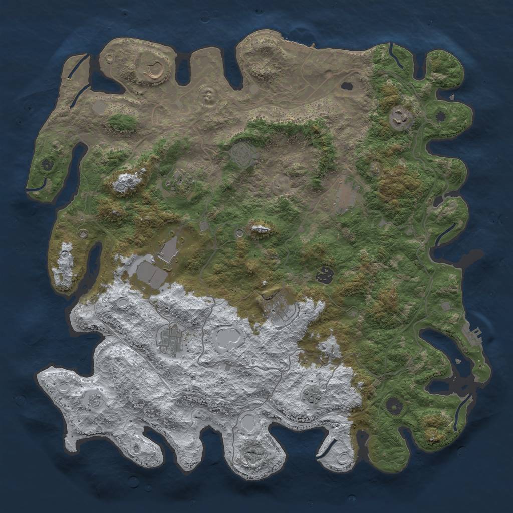 Rust Map: Procedural Map, Size: 4500, Seed: 1023547, 19 Monuments