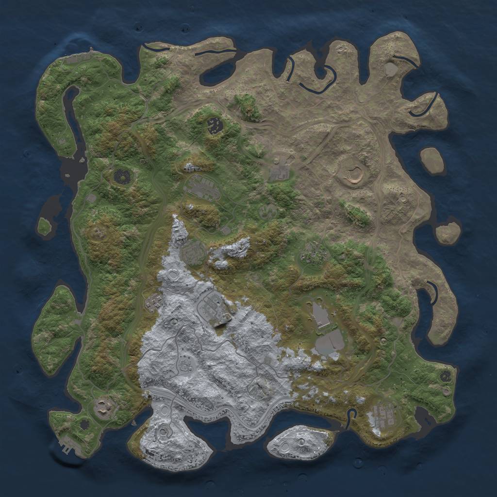 Rust Map: Procedural Map, Size: 4500, Seed: 3892206, 20 Monuments