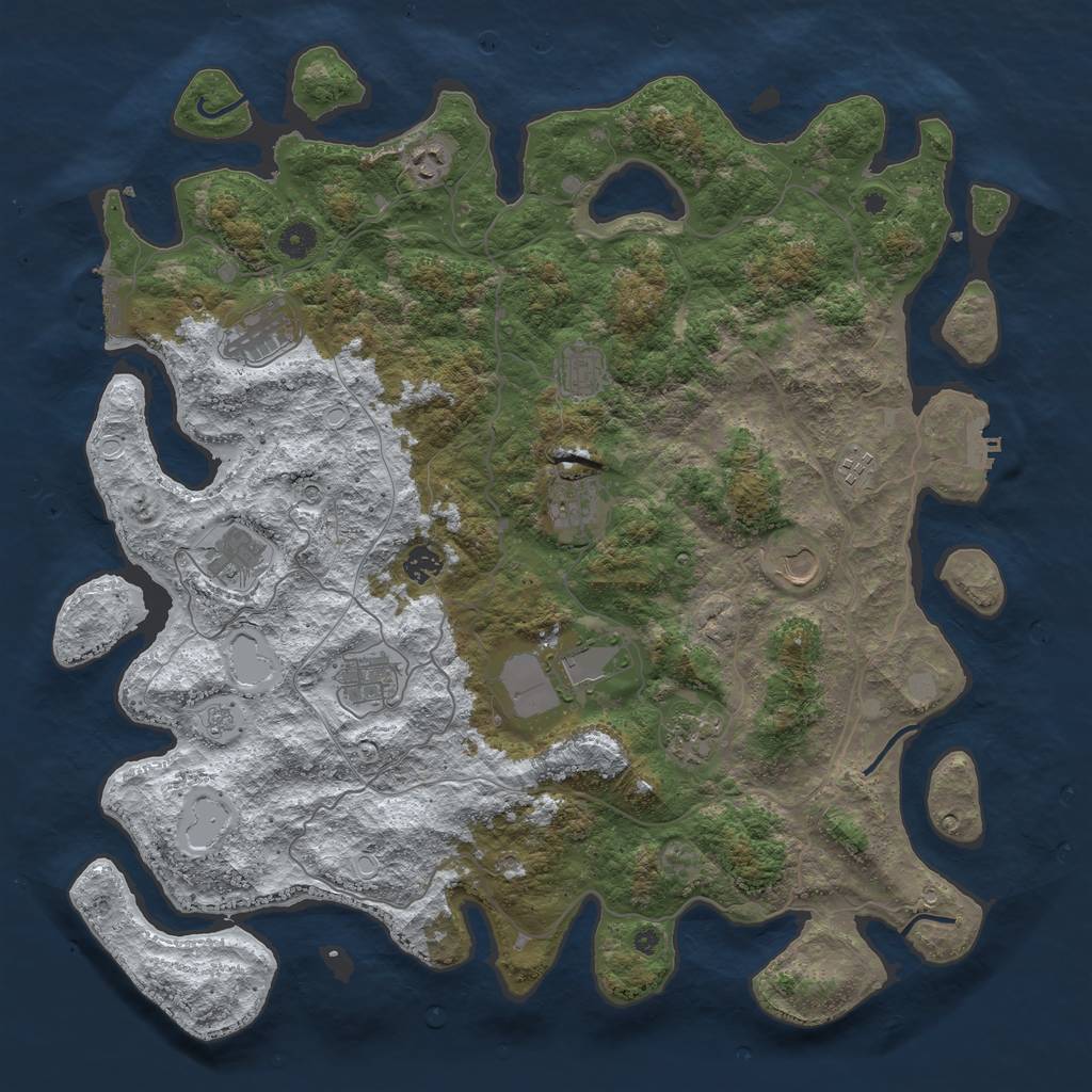 Rust Map: Procedural Map, Size: 4500, Seed: 5696175, 20 Monuments