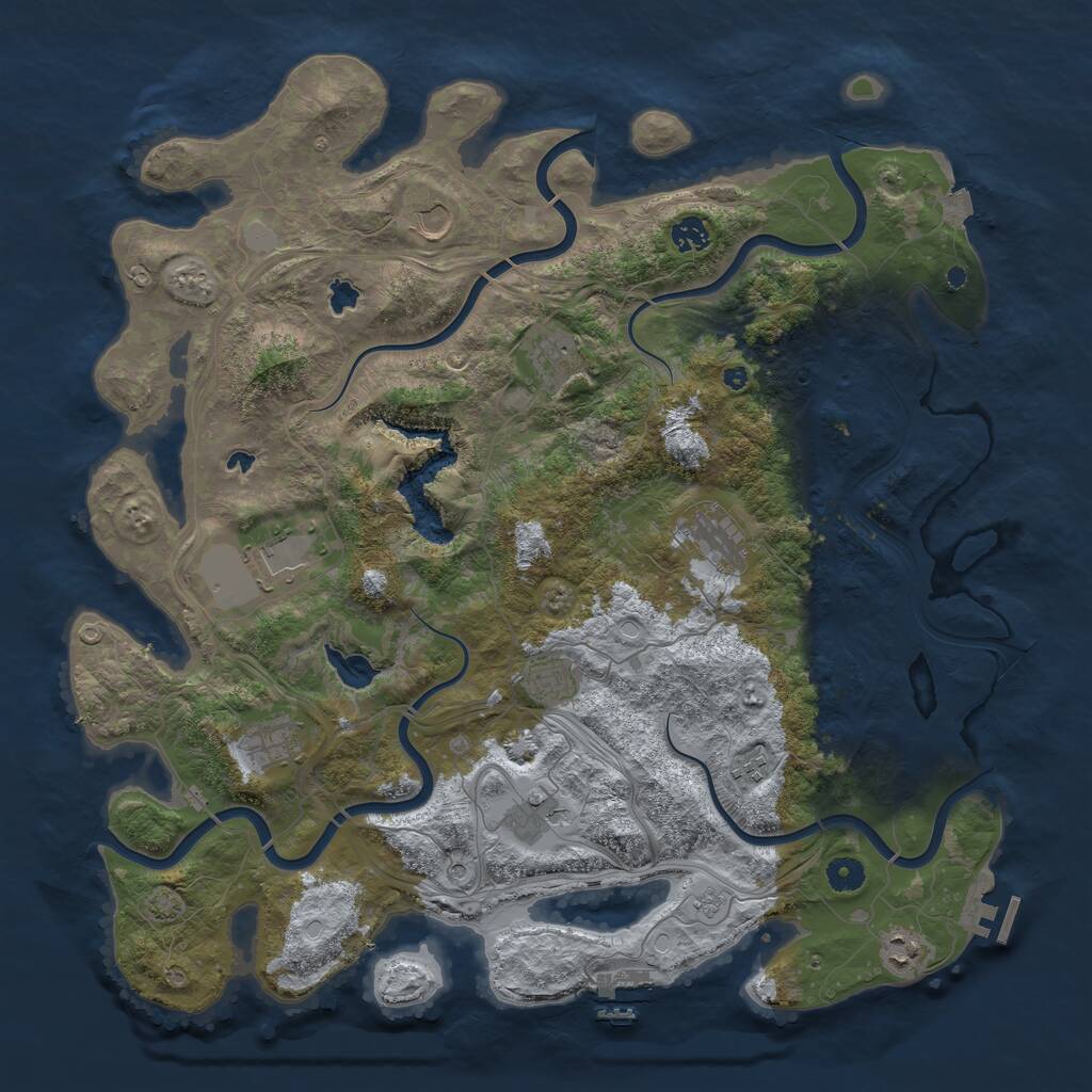 Rust Map: Procedural Map, Size: 4500, Seed: 6108779, 16 Monuments