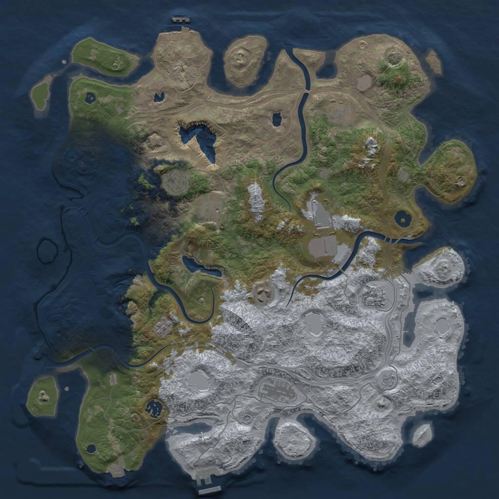 Rust Map: Procedural Map, Size: 4500, Seed: 5796624, 15 Monuments