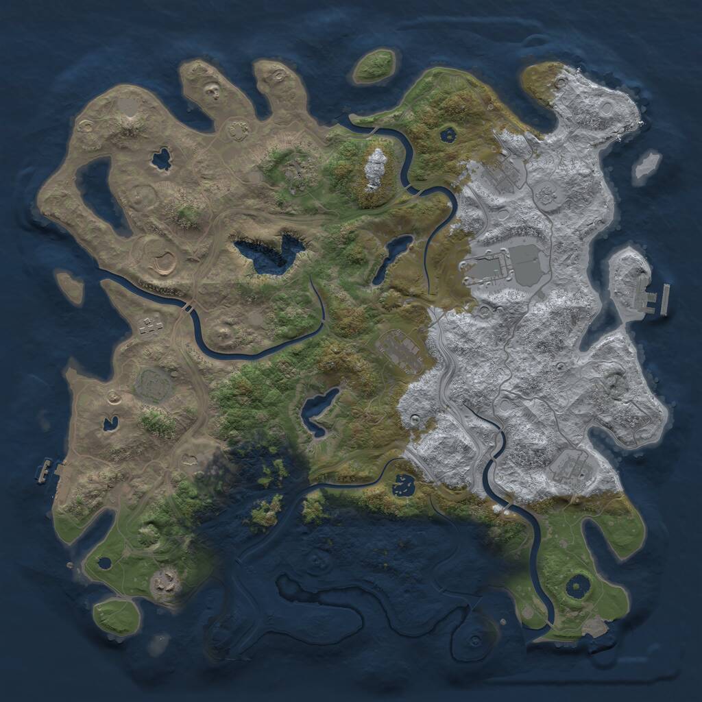 Rust Map: Procedural Map, Size: 4500, Seed: 1363419, 17 Monuments