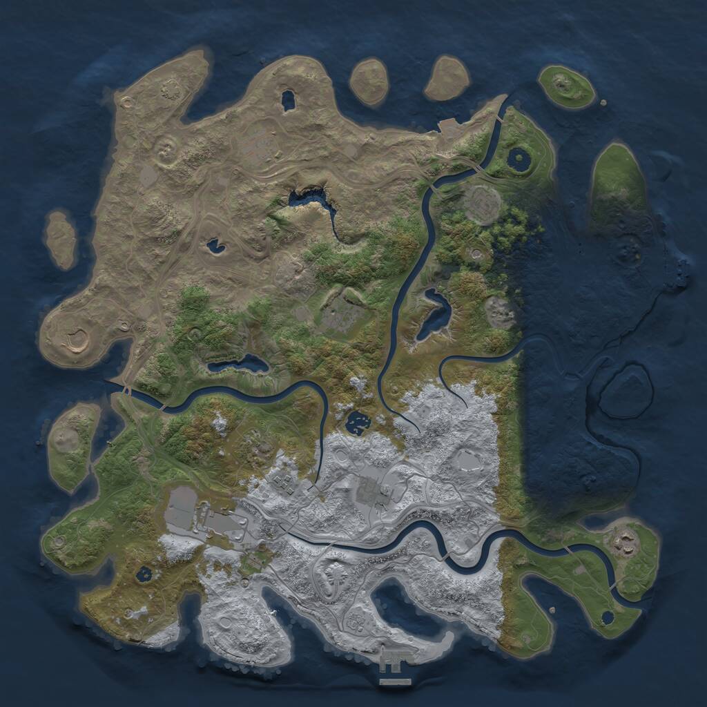 Rust Map: Procedural Map, Size: 4500, Seed: 62392, 16 Monuments