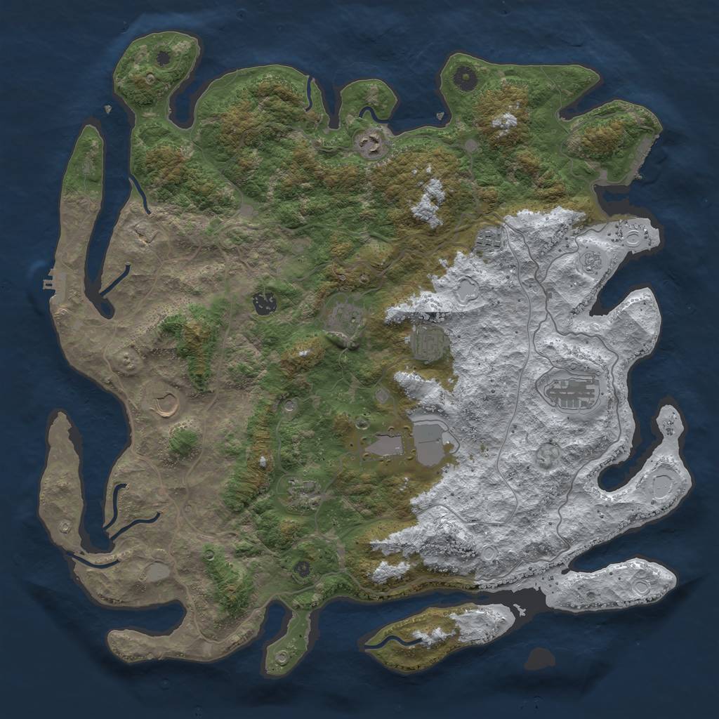 Rust Map: Procedural Map, Size: 4500, Seed: 5776147, 18 Monuments
