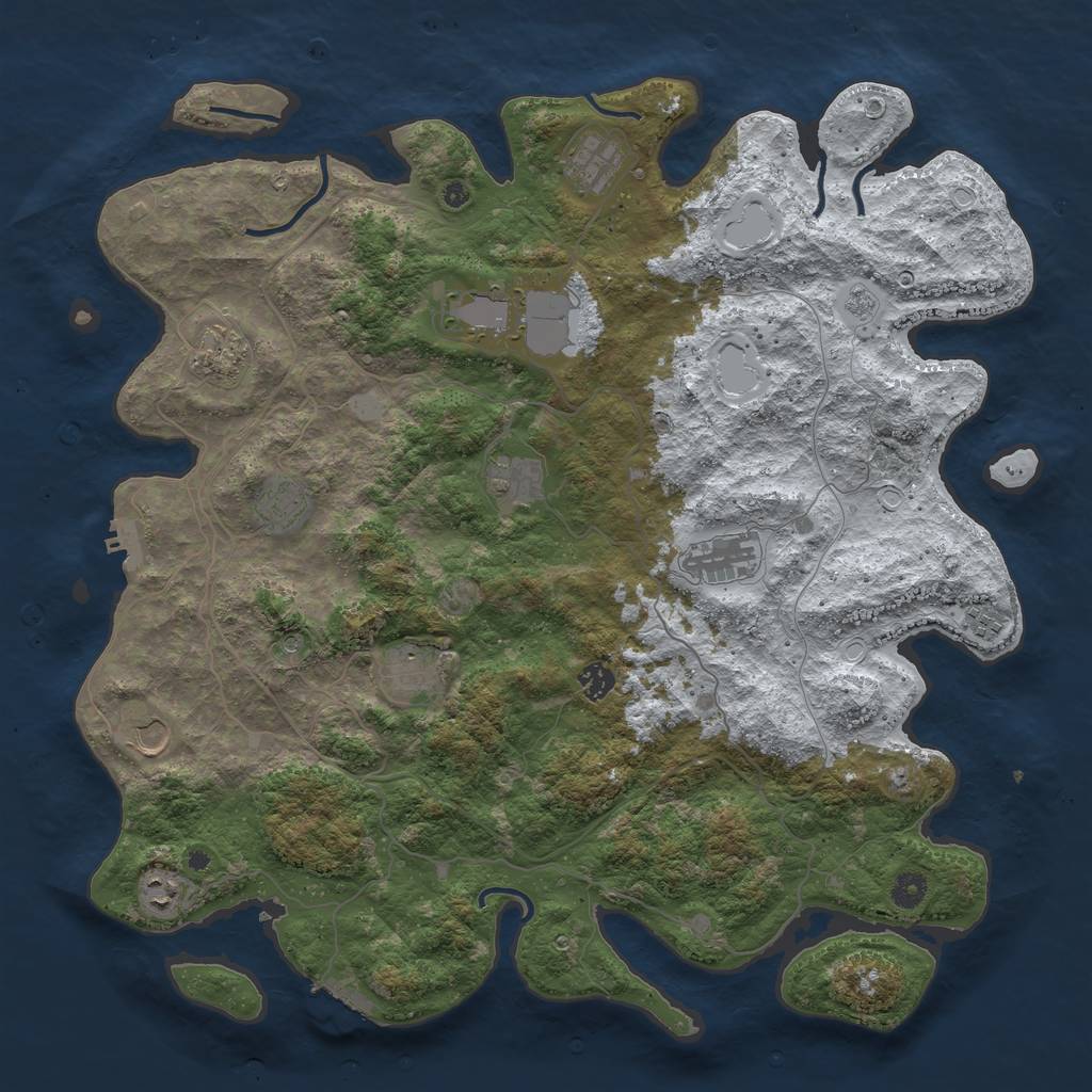 Rust Map: Procedural Map, Size: 4500, Seed: 503299, 20 Monuments