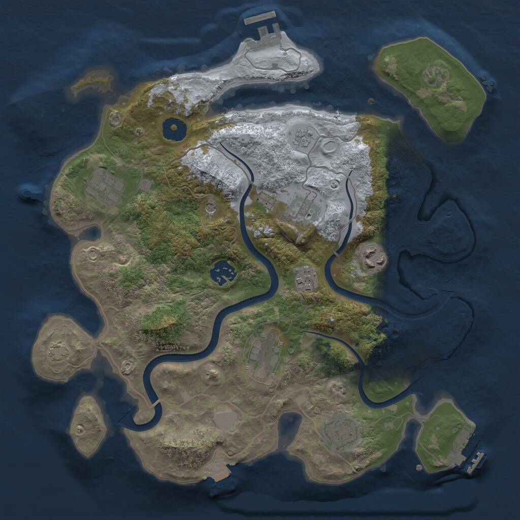 Rust Map: Procedural Map, Size: 3250, Seed: 1789006, 13 Monuments