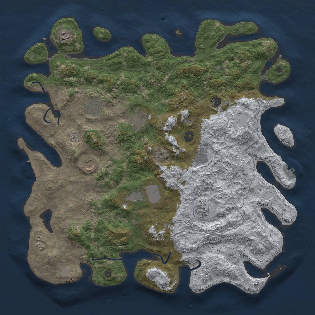 Rust Map: Procedural Map, Size: 4500, Seed: 4631565, 18 Monuments