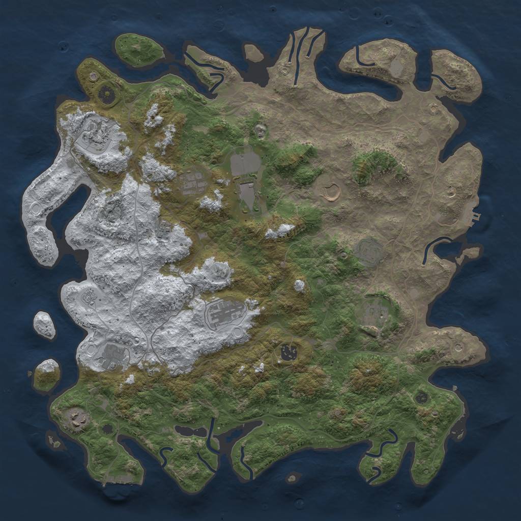Rust Map: Procedural Map, Size: 4500, Seed: 1342372, 20 Monuments