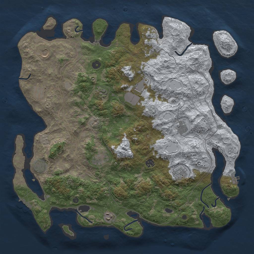 Rust Map: Procedural Map, Size: 4500, Seed: 1283988, 20 Monuments